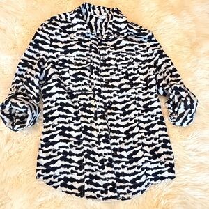 Calvin Klein Zebra Print Button Down Shirt
